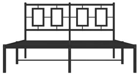 vidaXL Πλαίσιο Κρεβατιού με Κεφαλάρι Μαύρο 140 x 200 εκ. Μεταλλικό