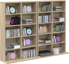 vidaXL Ντουλάπα CD 2 τμχ. Sonoma Δρυς 65 x 23,5 x 97,5 εκ.