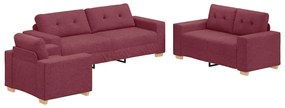 vidaXL Καναπές 3 pcs Κόκκινο Άνεμο 221 x 80 x 80 εκ