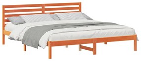 vidaXL Σκελετός Κρεβατιού Καφέ κεριού 200 x 200 cm Μασίφ ξύλο πεύκου