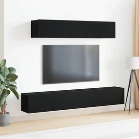 vidaXL Σετ επίπλου τηλεόρασης 4 pcs Μαύρη Δρυς Επεξεργασμένο Ξύλο