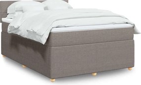 vidaXL Κρεβάτι Boxspring με Στρώμα Taupe 140x190 εκ. Υφασμάτινο