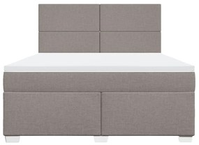 Κρεβάτι Boxspring με Στρώμα Taupe 180x200 εκ. Υφασμάτινο - Μπεζ-Γκρι