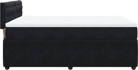 vidaXL Κρεβάτι Boxspring με Στρώμα Μαύρο 140x200 εκ. Βελούδινο
