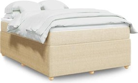 vidaXL Κρεβάτι Boxspring με Στρώμα Κρεμ 140x200 εκ. Υφασμάτινο