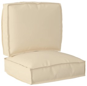 vidaXL Σετ Μαξιλαριών Πάγου 2 pcs Μπεζ 50 x 50 x 12 cm Ύφασμα Oxford