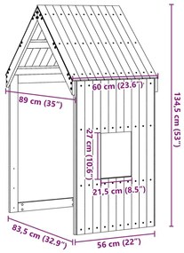 Οροφή Κρεβατιού Παιδική Καφέ 60x89x134,5 εκ Μασίφ Ξύλο Πεύκου - Καφέ