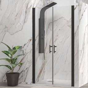 Καμπίνα Ντουζιέρας Από Τοίχο Σε Τοίχο Ανοιγόμενη S 28 Alto Sallon S28SH-70NC 6mm Clear-Black Mat Karag 70 x200cm Αλουμίνιο,Γυαλί