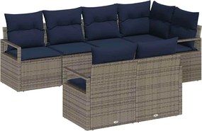 vidaXL Σετ Καναπέ 7 pcs Γκρι συνθετικό ρατάν