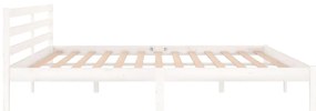 vidaXL Πλαίσιο Κρεβατιού Λευκό 200 x 200 εκ. από Μασίφ Ξύλο Πεύκου