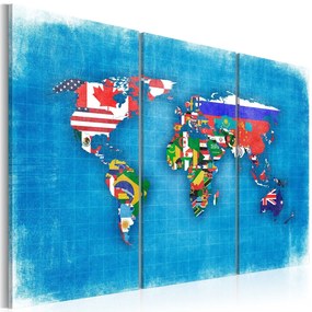 Πίνακας - Flags of the World - triptych 90x60