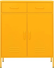 vidaXL Ντουλάπι Αποθήκευσης Μουσταρδί 80x35x101,5 εκ. από Ατσάλι
