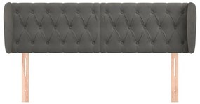 Κεφαλάρι με Πτερύγια Σκούρο Γκρι 163x23x78/88 εκ. Βελούδινο - Γκρι