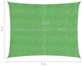 Πανί Σκίασης Ανοιχτό Πράσινο 4 x 5 μ. από HDPE 160 γρ./μ² - Πράσινο