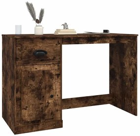 vidaXL Γραφείο με Συρτάρι Καπνιστή Δρυς 115x50x75 εκ. Επεξεργ. Ξύλο