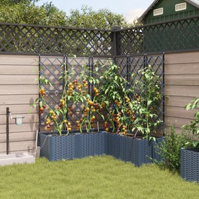 vidaXL Γλάστρες Κήπου 1 τεμ Καφασωτό Γκρι 120 x 120 x 142 cm Πλαστικό