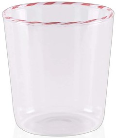 Ποτήρι Νερού 280TMA1996 8x8x12cm 300ml Clear-Red Hermia Γυαλί
