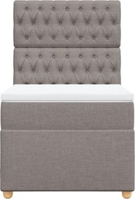 vidaXL Κρεβάτι Boxspring με Στρώμα Taupe 80x200 εκ. Υφασμάτινο