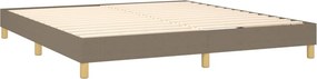 vidaXL Κρεβάτι Boxspring με Στρώμα &amp; LED Taupe 180x200 εκ. Υφασμάτινο