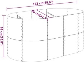vidaXL Ζαρντινιέρα Ανθρακί 152x80x68 εκ Γαλβανισμένος χάλυβας