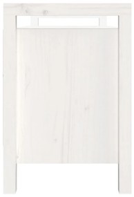 Παγκάκι Χολ Λευκό 110x40x60 εκ. από Μασίφ Ξύλο Πεύκου - Λευκό