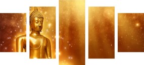 Εικόνα 5 τμημάτων χρυσός Βούδας - 100x50
