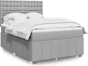 vidaXL Κρεβάτι Boxspring με Στρώμα Αν. Πράσινο 160x200εκ Υφασμάτινο