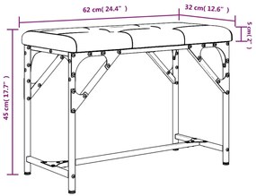 Πάγκος Τραπεζαρίας Μαύρος 62x32x45 εκ. Ατσάλι / Συνθετικό Δέρμα - Μαύρο