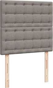 vidaXL Κρεβάτι Boxspring με Στρώμα Taupe 80x200 εκ. Υφασμάτινο