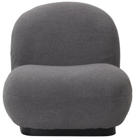 Πολυθρόνα Rosalie μπουκλέ ύφασμα σε ανθρακί απόχρωση με μαύρη βάση 85x82x77εκ 85x82x77 εκ.