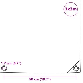 Μουσαμάς 650 γρ./μ.² Πράσινος 3 x 3 μ. - Πράσινο