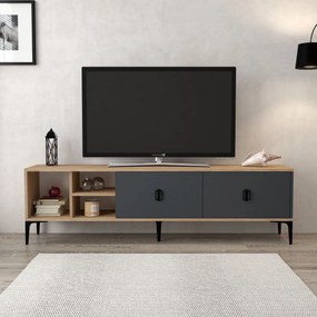 Έπιπλο Τηλεόρασης Sapphire Δρυς / Ανθρακί DEFLO 180x35x18