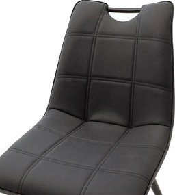 Καρέκλα Nely pakoworld μεταλλική μαύρη με pu μαύρο