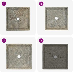 vidaXL Νιπτήρας Γκρι 40 x 40 x 10 εκ. Μαρμάρινος