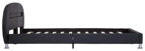 vidaXL Πλαίσιο Κρεβατιού με LED Μαύρο 180x200 εκ. από Συνθετικό Δέρμα