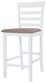 vidaXL Καρέκλες Μπαρ 2 τεμ. Λευκές Υφασμάτινες
