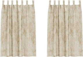 vidaXL Βελούδινες Κουρτίνες 2 pcs Κρεμ 175 x 140 εκ. Βελούδο