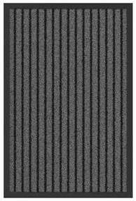 vidaXL Χαλάκι Εξώπορτας Μαύρο, Γκρι 40 x 60 cm Πολυπροπυλένιο, PVC