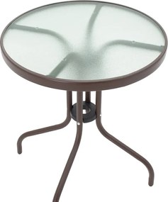 Τραπεζαρία Watson-Sussie pakoworld μέταλλο καφέ-γυαλί Φ60x70εκ