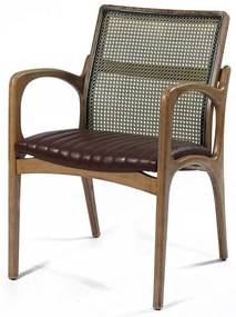Πολυθρόνα ξύλινα μπράτσα ARMONI με κάθισμα τεχνόδερμα ZEUGMA 320 , χρώμα σκελετού OAK AND BLACK - Ξύλο - 783-8006