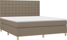 vidaXL Κρεβάτι Boxspring με Στρώμα Taupe 180x200 εκ. Υφασμάτινο