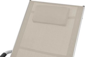 vidaXL Ξαπλώστρα Κρεμ από Αλουμίνιο / Textilene με Μαξιλάρι