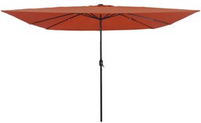 vidaXL Τετράγωνη Ομπρέλα Κήπου με LED Φώτα 295 x 245 εκ Terracotta