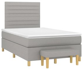 ΚΡΕΒΑΤΙ BOXSPRING ΜΕ ΣΤΡΩΜΑ ΑΝΟΙΧΤΟ ΓΚΡΙ 120X200 ΕΚ. ΥΦΑΣΜΑΤΙΝΟ 3137221