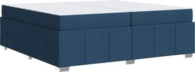 vidaXL Σκελετός Κρεβατιού με στρώμα Μπλε 200 x 200 cm ύφασμα
