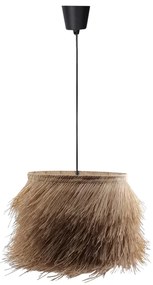 Φωτιστικό οροφής Hairy Inart Ε27 ρατάν σε φυσική απόχρωση Φ70x40εκ