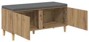 vidaXL Παγκάκι Χαλωρίου με μαξιλάρι Τεχνίτικη Δρυς 100 x 38 x 46 εκ