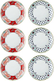 Dessert Plate Set (6 Pieces) DNR0057 Multicolor