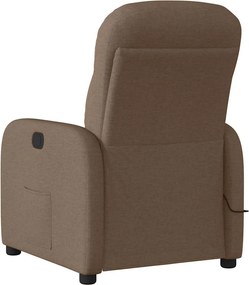 vidaXL Πολυθρόνα Μασάζ Ηλεκτρική Ανακλινόμενη Καφέ Υφασμάτινη