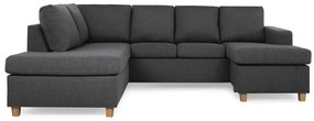 Γωνιακός Καναπές Scandinavian Choice C154, Σκούρο γκρι, Δρυς, 254x194x82cm, Πόδια: Ξύλο | Epipla1.gr
